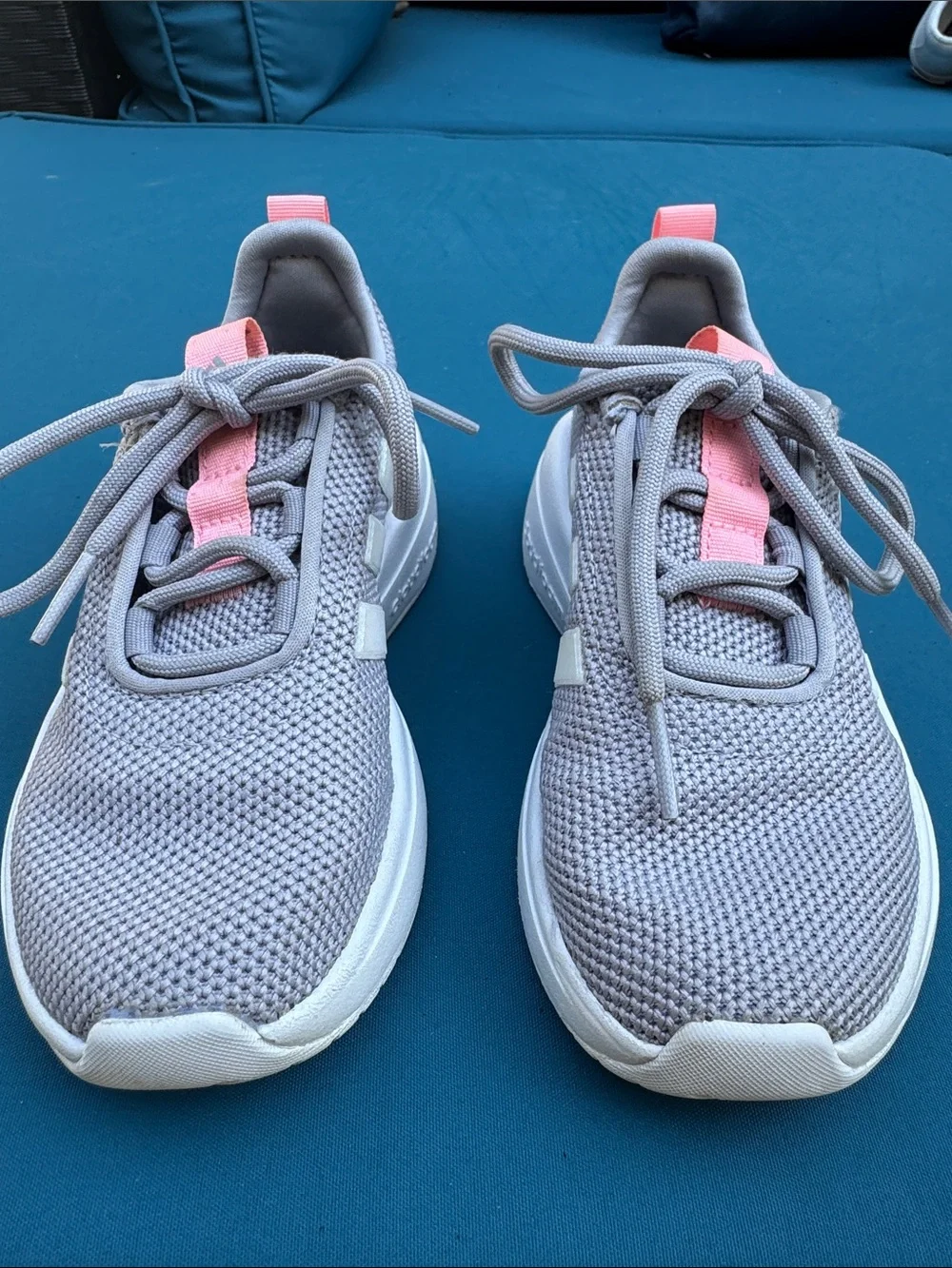 adidas Racer TR23 Girls Sneakers Grey Pink Size 10.5 Kids